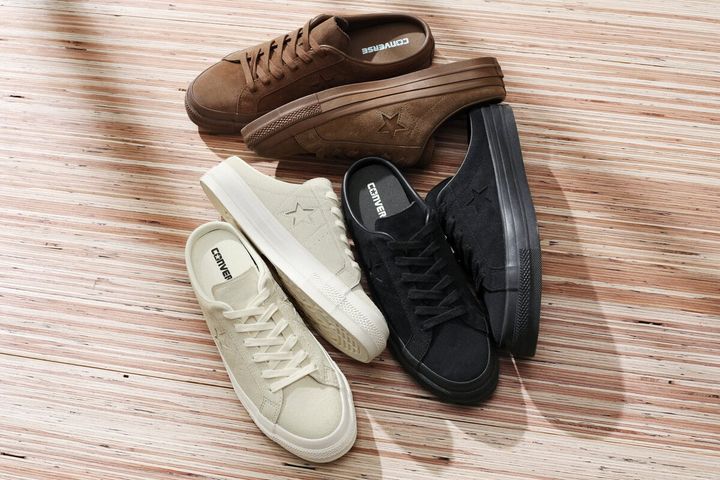 CONVERSE（コンバース）から、「ONE STAR」のパターンアレンジモデル「ONE STAR SUEDE MULE」が登場。2026年5月15日より、CONVERSE OFFICIAL ONLINE SHOPおよび取り扱い各店舗にて順次展開される。