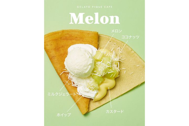 メロンクレープ／￥1,290（税込み）