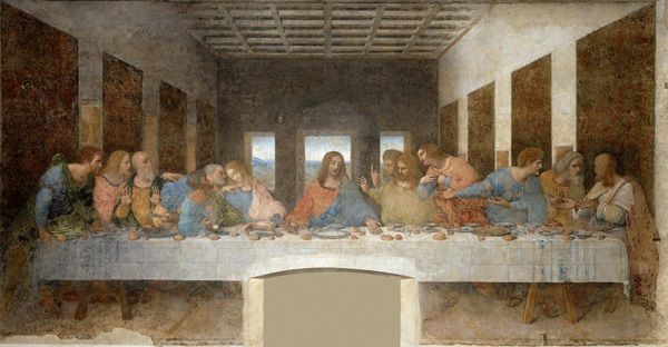 レオナルド・ダ・ヴィンチ《最後の晩餐》1495-98年、サンタ・マリア・デッレ・グラツィエ修道院、ミラノ（イタリア）