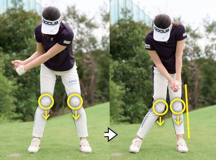 スエーを防ぐコツを解説！フィニッシュで両ヒザを寄せよう