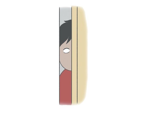 ドアから除くパパ （C）チリツモル／KADOKAWA