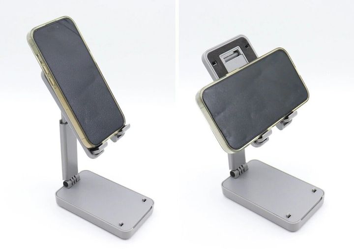 ダイソー 折り畳み式スマホスタンド 伸縮タイプ 使用例 縦 横