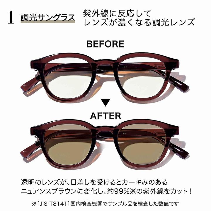 調光サングラス&サングラスケース&めがねふきセット