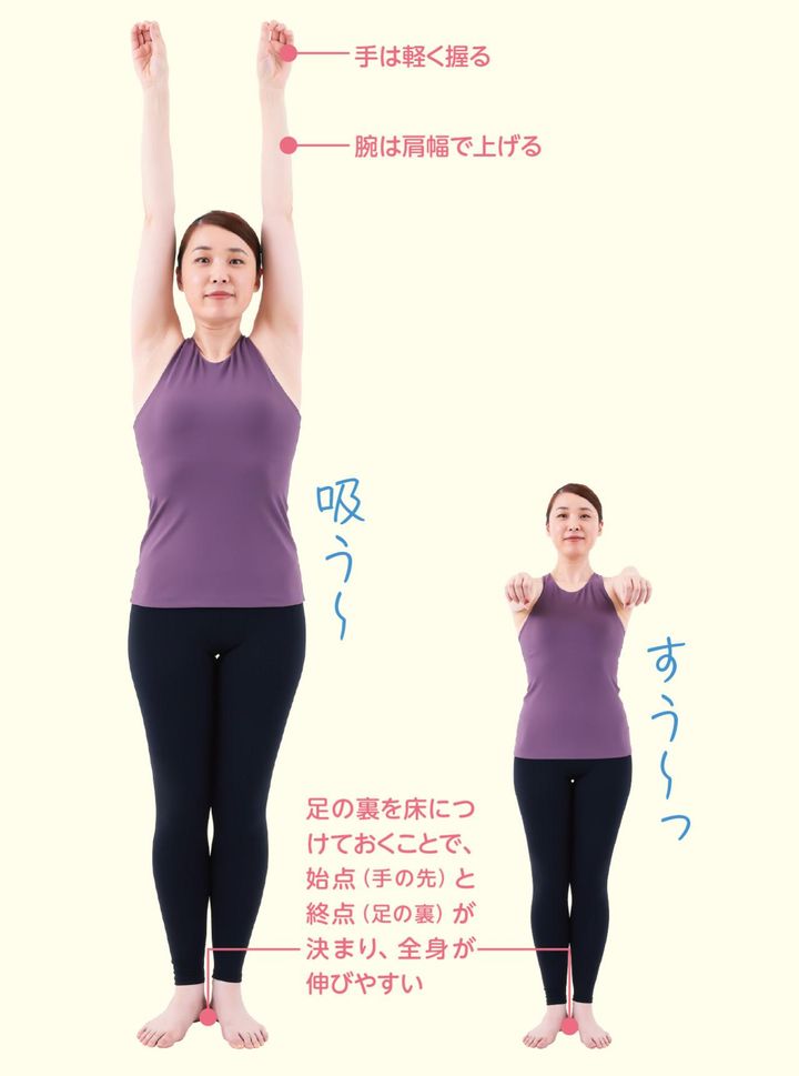 「伸びる」に全集中～！ お腹・上半身がしっかり伸びることを意識しましょう