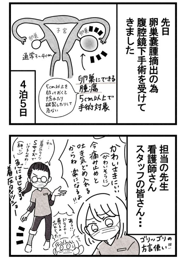 『卵巣嚢腫手術レポ』01 画像提供：まえだ永吉さん