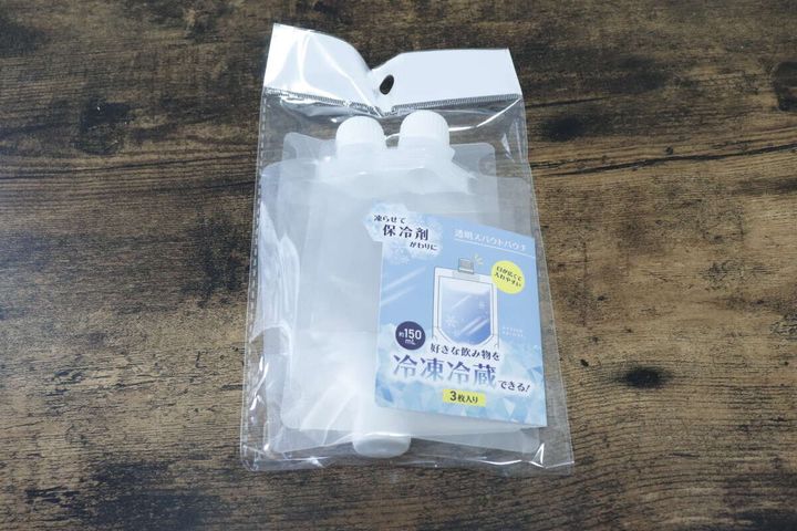 セリアの透明スパウトパウチ 3枚入り 150mLのパッケージ