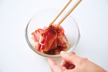 【ワンパターン弁当】薄切り肉で時短に！ ケチャップ味がやみつきになる「ポークケチャップ弁当」の画像2