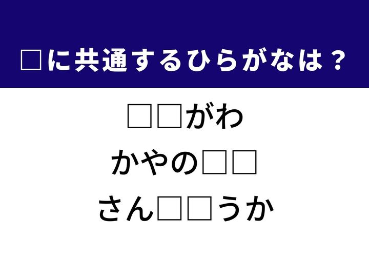 3つの言葉の空欄を埋めて正しい日本語を完成させるクイズです。物の表面に近い部分、仲間外れにされる様子、そしてレンズなどの性能を指す言葉をヒントに、共通のひらがな2文字を導き出しましょう。