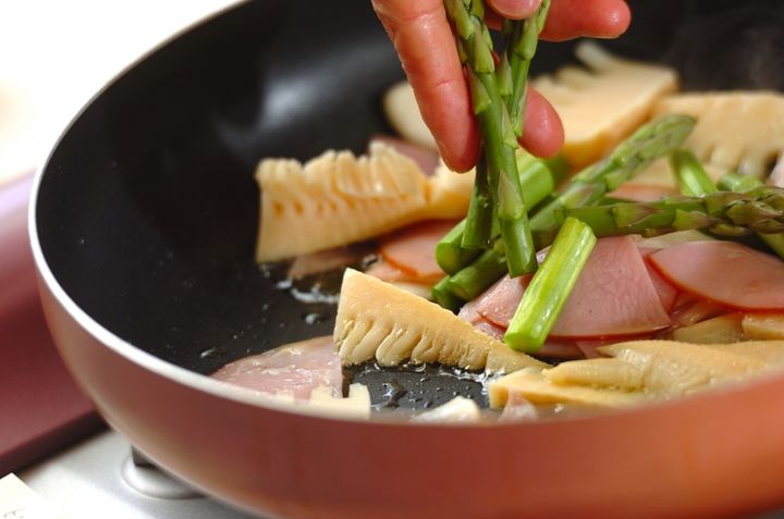 タケノコの濃厚クリームパスタの作り方2