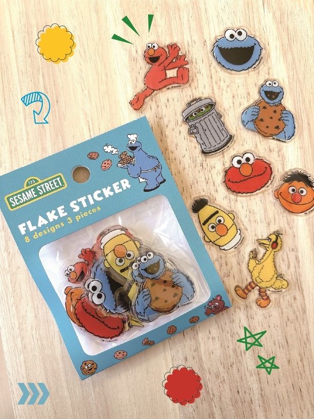 「フレークステッカー セサミストリート」(528円) 