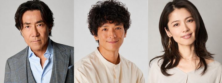 PRIME VINsTAGE『ジャコメッティのように』に出演する（左から）岸谷五朗、渡部豪太、純名里沙 width=