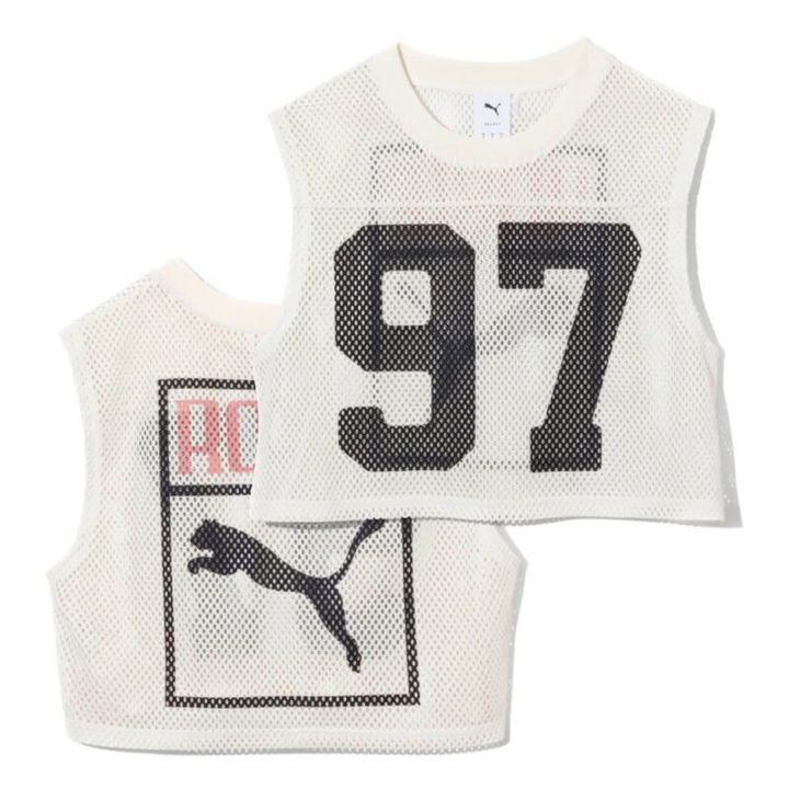 ヘルシーでセンシュアルな可愛さが満開。PUMA × ROSEメッシュトップ8800円（プーマ）