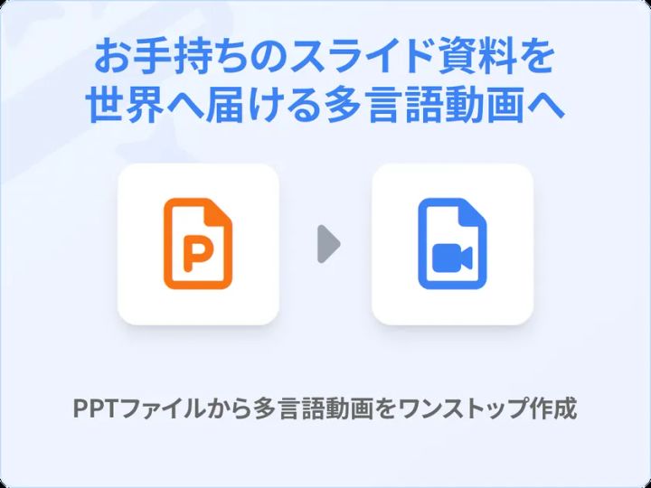 AIボイス動画 for Business のサービスロゴと概要イメージ