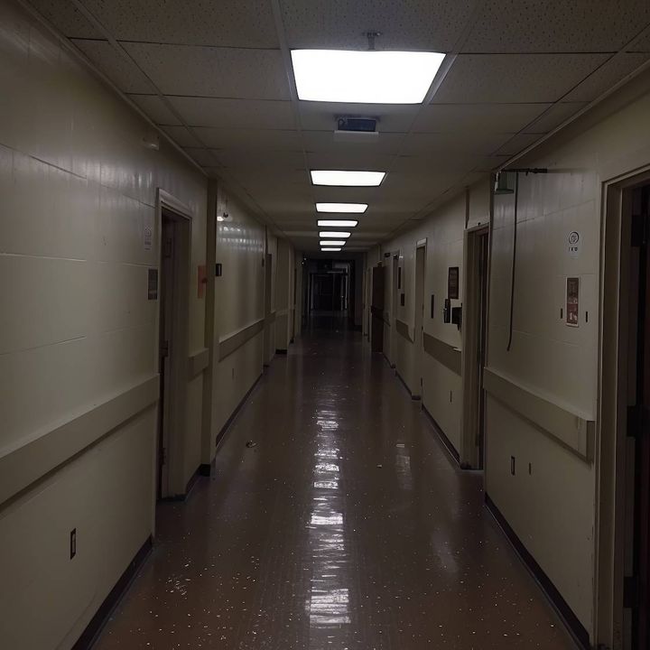 夜の病院／廊下