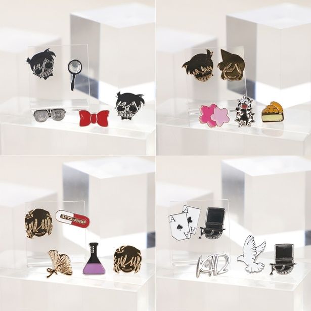 名探偵コナンプラザ限定「ピアス 5個セット」(各2970円、イヤリングも同種あり)