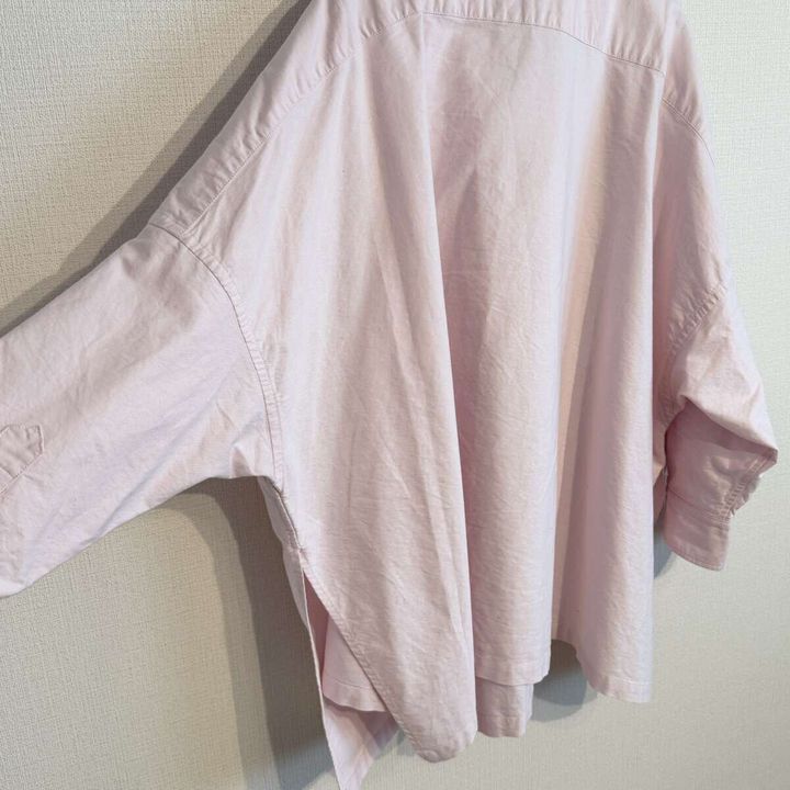 OX Poncho シャツ ポンチョ風シルエットのアップ