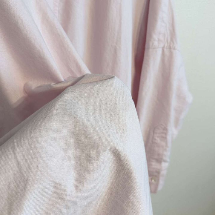 OX Poncho シャツ コットン生地感と着丈のディテール