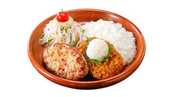 メンチカツおろしそ&ハンバーグディッシュ
