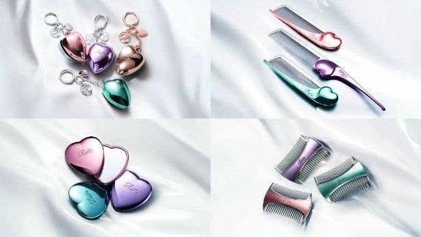 エムピンク、エムパープル、エムミントグリーンの3色で統一された美しいヘアケアツール