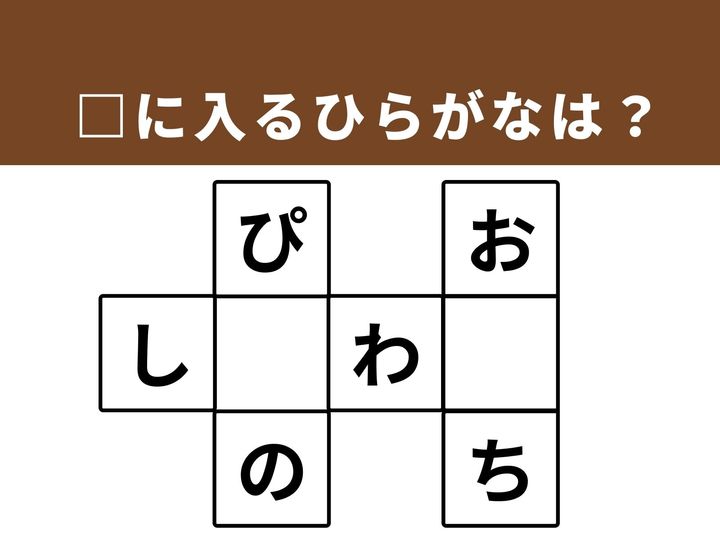 縦と横の文字のつながりをヒントに、空欄を埋めて3つの単語を完成させるクロスワードパズルです。誰もが願うすてきな状態や、お正月の定番料理などが隠れています。