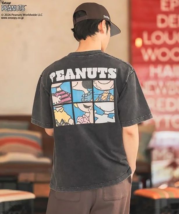 「【PEANUTS×BAYFLOW】ピーナッツアソートTシャツ(チャコール)」(6990円)