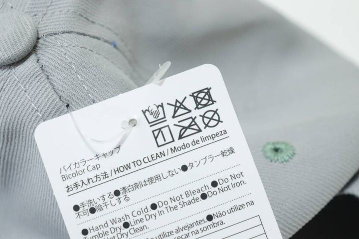バイカラーキャップ 洗濯表示