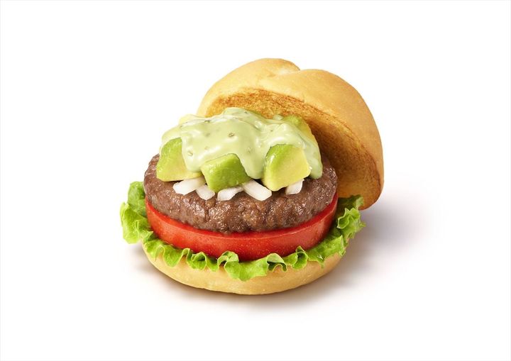 「米粉入りバンズのアボカドバジルバーガー」