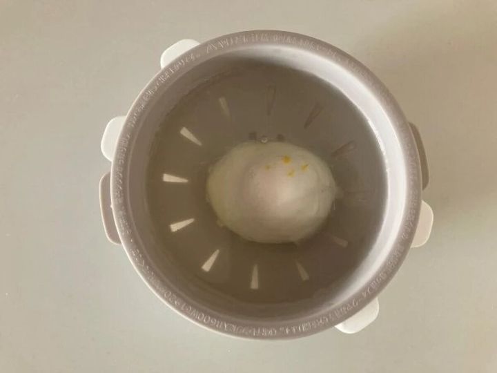 ダイソー 電子レンジ調理器 半熟たまご風 調理例