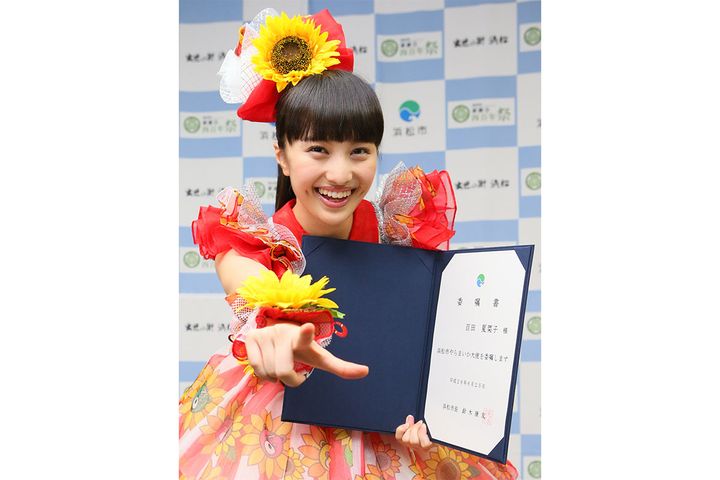 百田夏菜子さん（2014年06月25日撮影、時事フォト）
