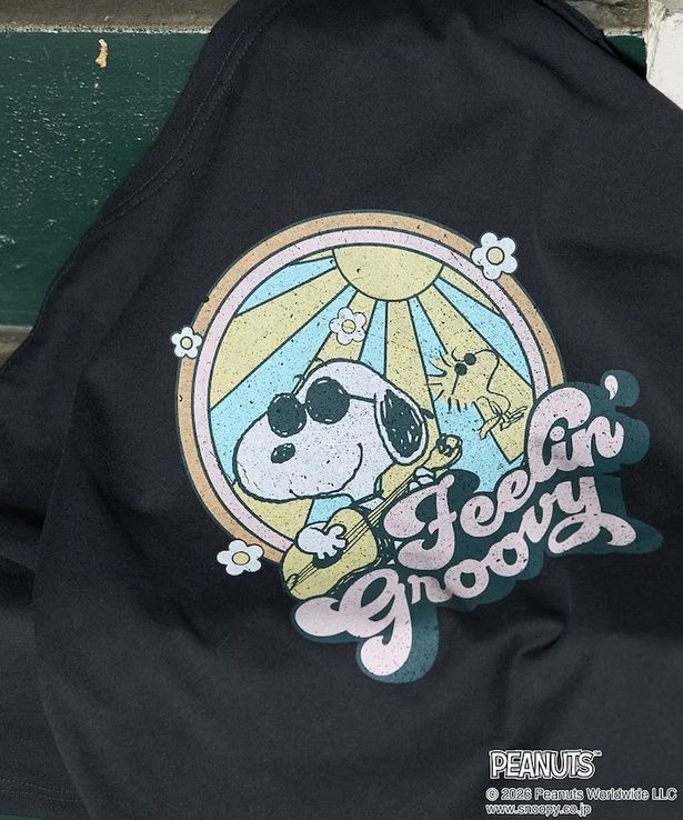 「スヌーピーポッププリント半袖Tシャツ(ブラック)」(4994円)