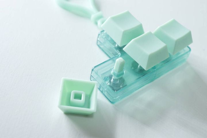 カラーブロックキーホルダー キーキャップ