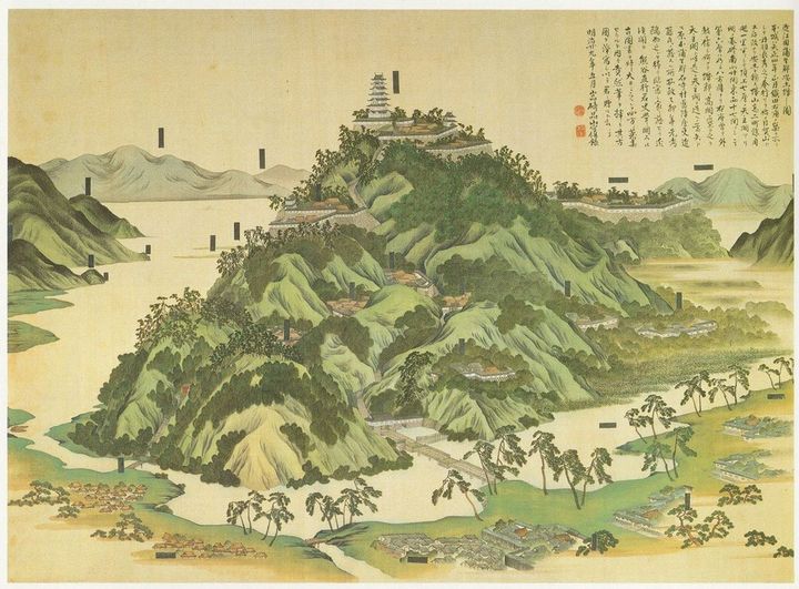 安土城絵図（大阪城博物館）、1855年