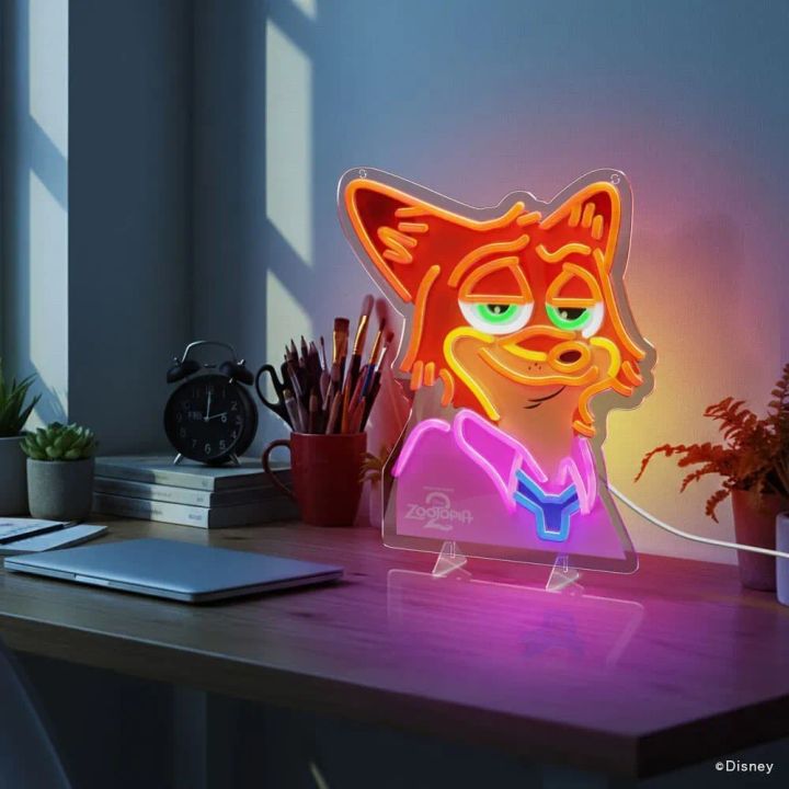 ズートピアのLEDネオンライト室内設置イメージ