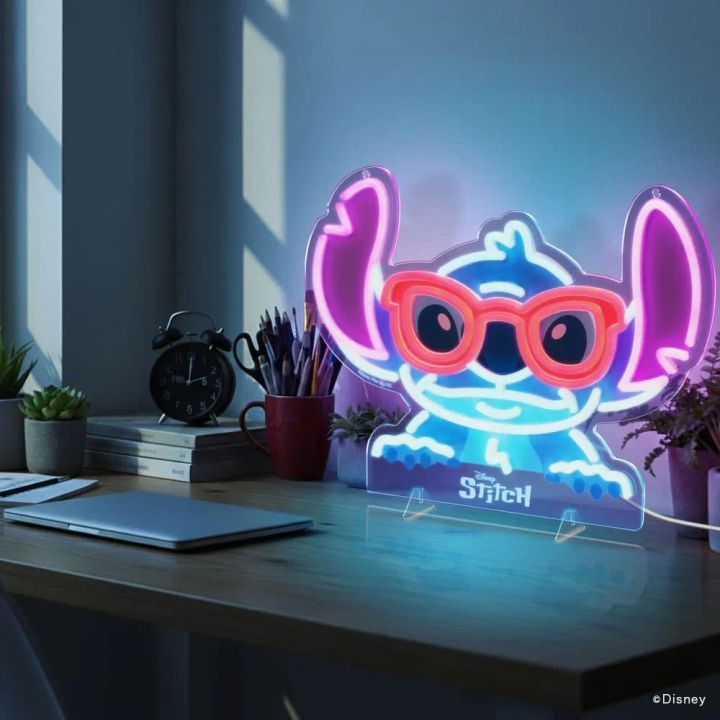 スティッチのLEDネオンライト室内設置イメージ