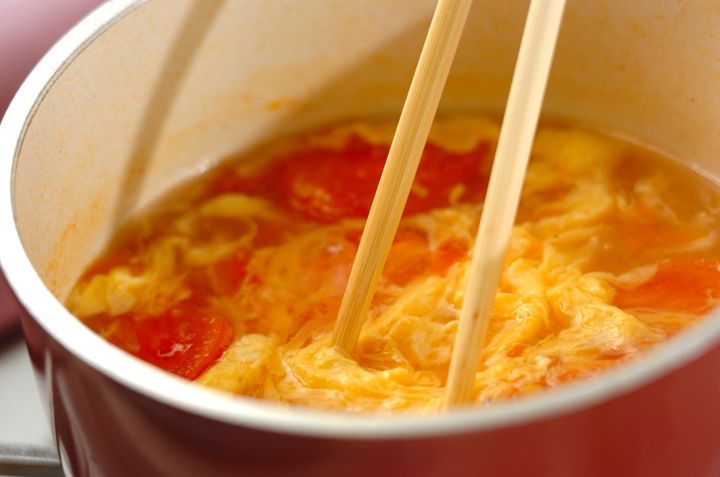 トマトのかき玉汁の作り方2