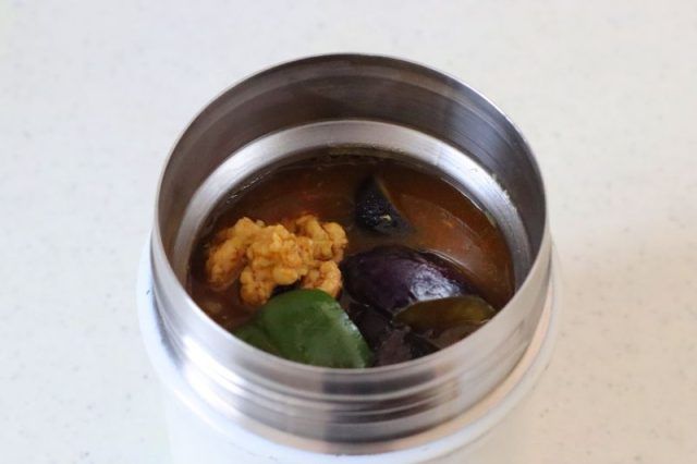 なすとピーマンのキーマカレー