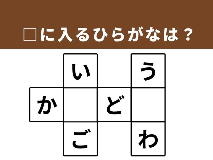 縦と横に並んだ文字のつながりをヒントに、空欄を埋めて3つの言葉を完成させましょう！誰もが知っている果物や、ある季節に活躍するアイテムが隠れています。