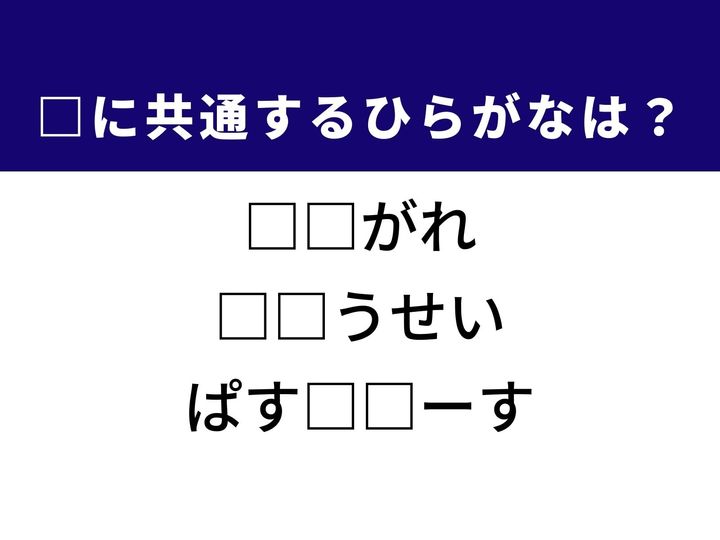 3つの言葉の空欄を埋めて正しい日本語を完成させるクイズです。日が沈みゆく時間帯の情緒ある呼び名、いくつかの重なりを持つ構造や性質、そして洋風の調味料をヒントに、共通するひらがな2文字を導き出して語彙力を試してみましょう。