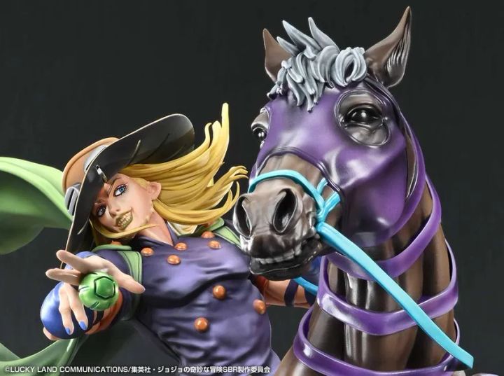 ジャイロ・ツェペリと愛馬ヴァルキリーの側面アングル