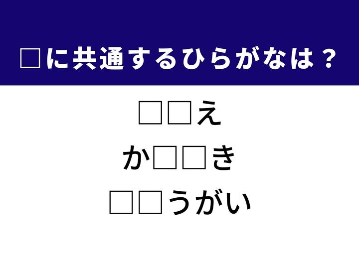 3つの言葉の空欄を埋めて正しい日本語を完成させるクイズです。話を分かりやすくする事柄、ほんのわずかな短い間、そして家庭で動物をお世話する状況をヒントに、共通するひらがな2文字を導き出して語彙力を試してみましょう。