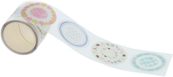サンスター文具(Sun-Star Stationery) シール ロールタイプ ワクモ 丸 もよう