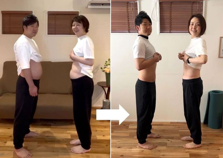ぽっこりお腹が解消して筋肉がついた。顔の輪郭もスッキリ
