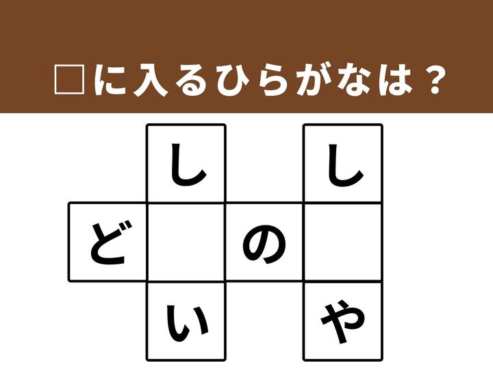 縦と横の文字のつながりをヒントに、空欄を埋めて3つの単語を完成させるクロスワードパズルです。誰もが知る東京の街や、日常生活、スポーツの場面で使う言葉が隠れています。