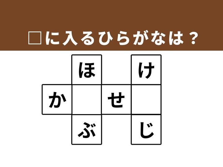 日常的によく使う3つの単語を完成させる、ひらがなクロスワードパズルです。縦と横のつながりから隠れた文字を連想し、脳を心地よく刺激して思考をリフレッシュさせましょう。
