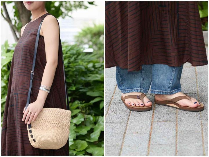 画像2: 程よく華やかで大人な印象の幾何学プリントワンピースを主役に