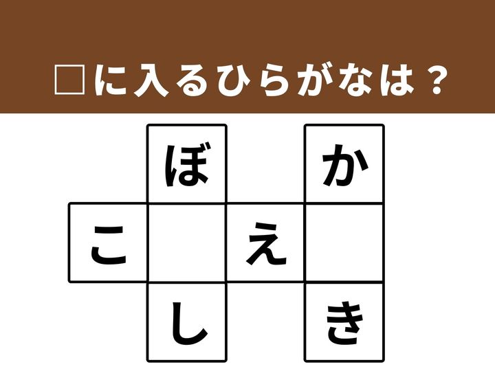 3つの単語を完成させる、ひらがなクロスワードパズルです。限られたヒントから正しい文字を導き出すことで、語彙力の確認と脳の活性化に役立ちます。
