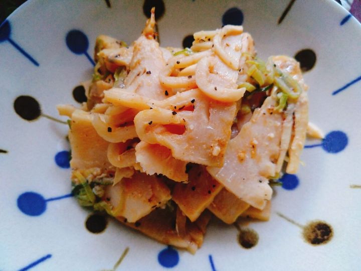 春の味覚やわらかくてシャクシャク食感。ねぎ塩メンマ