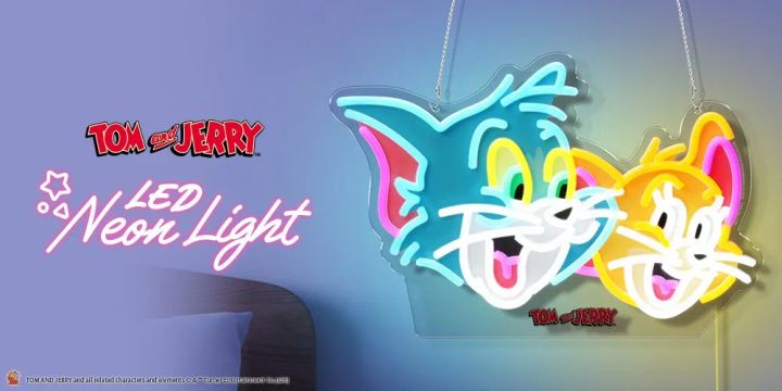 トムとジェリーデザインのLEDネオンライト全体像