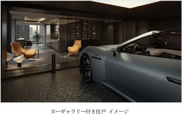リビングの近くに愛車を収めるカーギャラリーのイメージ