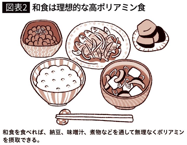 【図表2】和食は理想的な高ポリアミン食